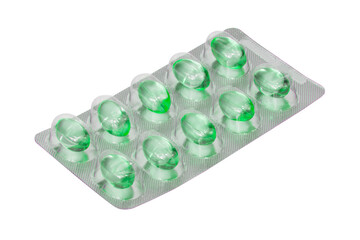 Medical pills in blister isolated on the white background