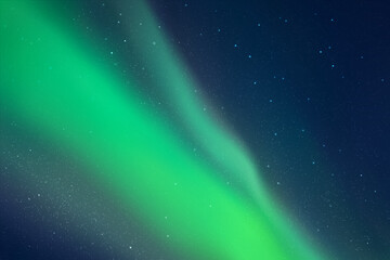 Obraz na płótnie Canvas Night starry sky and Northern lights. Green aurora borealis