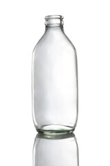 Clear Glass Bottle isolated on white background Suitable for Mockup creative graphic design, clipping path.