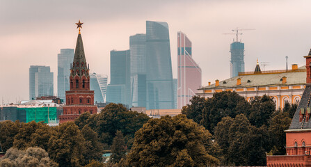 Moscow Kremlin with Moscow City on the background