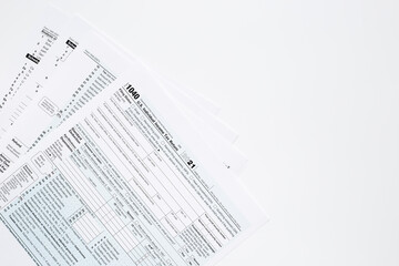 Obraz premium Tax season concept. Annual tax form under US law