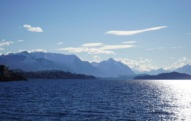 Bariloche's lake at sunset  winter