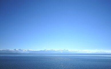 Sky and lake in San Carlos of Bariloche                               