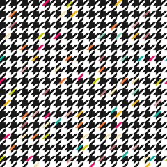 Houndstooth pattern with colorful elements - 501406455