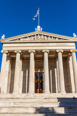 Building of the modern Academy of Athens, the highest research establishment of the country located in Panepistimio is one of the landmarks of Athens