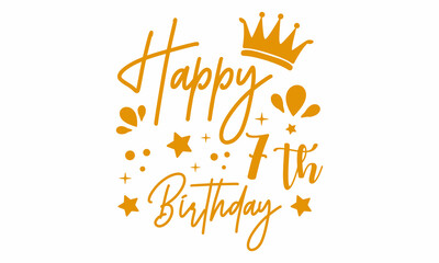 Happy 7th Birthday SVG craft Design.