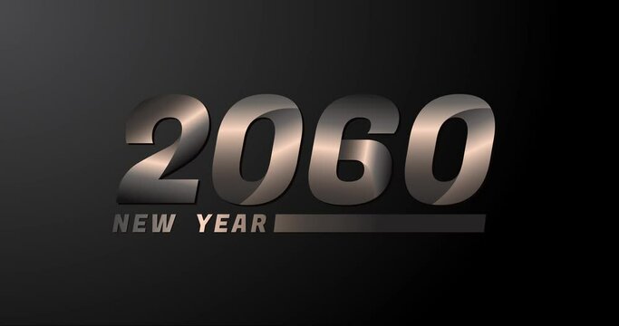2060 animation Isolated on Black background, 2060 new year design template