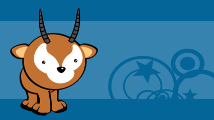 sweet antelope cartoon background illustration in vector format