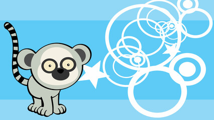 sweet lemur cartoon background illustration in vector format