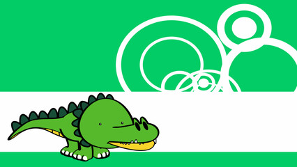 sweet crocodile cartoon background illustration in vector format
