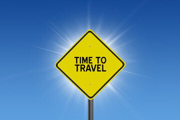 Fototapeta premium sign on blue sky background with sun and clouds and inspirational text