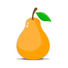 Ripe pear illustration on white background