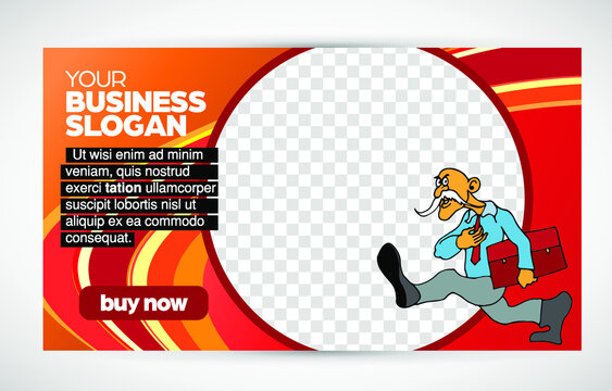 Modern business corporate frame. Creative social media layout with business people. 