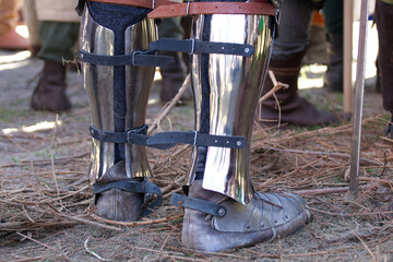 legs of a medieval knight