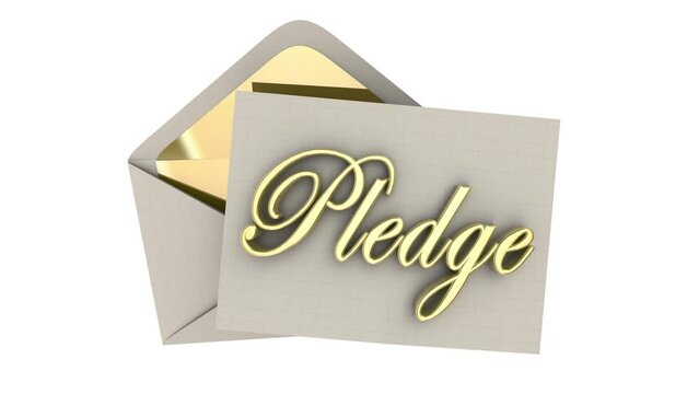 Pledge Promise Envelope Vow Give Funds 3D Animation