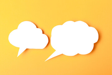 Speech bubbles on color background text palce- Image