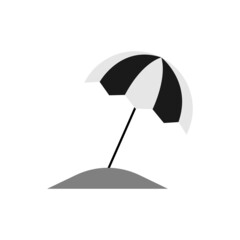 Beach icon , Summer concept, Sunbed with umbrella sign on white background. Web designing. Vector graphics.
