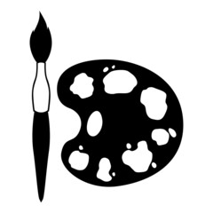 Brush and palette icon
