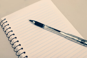 pen on notebook