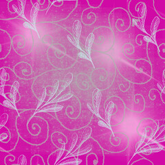 Seamless watercolor leaves pattern - white leaves and branches composition