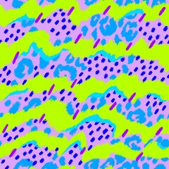 Zigzag and leopard mix pattern