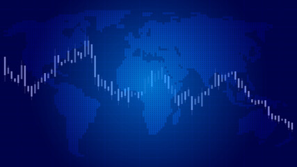 Cryptocurrency decrease chart, bitcoin loss chart vector stock illustration.