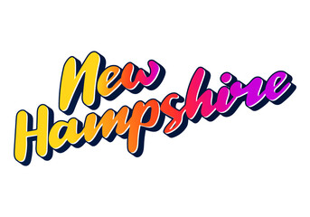 New Hampshire text design. Vector calligraphy. Typography poster. Usable as background.