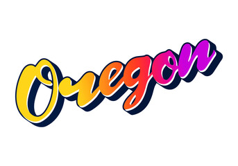 Oregon text design. Vector calligraphy. Typography poster. Usable as background.