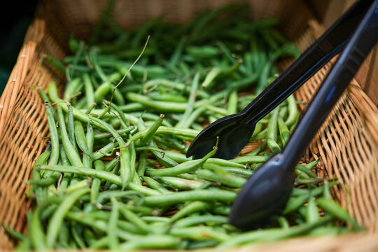 Green String Beans in a Basket