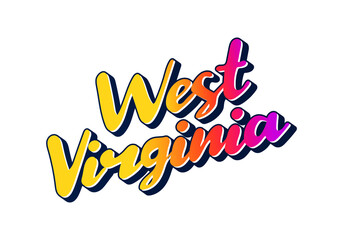 West Virginia text design. Vector calligraphy. Typography poster. Usable as background.