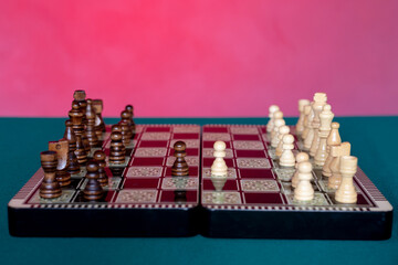 Two pawns met on a chess board