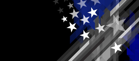 USA flag with a thin blue line