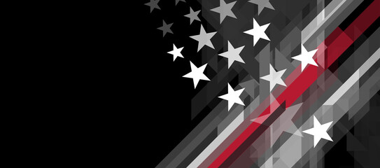 USA flag with a thin red line © SlayStorm