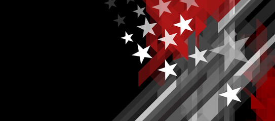 USA flag with a thin red line