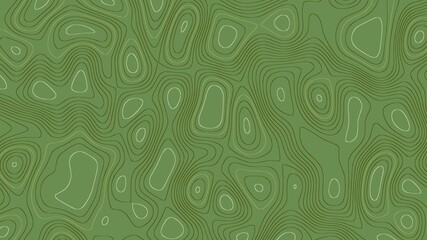 Vector abstract background. Green world design. Texture vegetation map. Geolocation. Scale grid. Pattern of chaotic circles, lines, wave. Green movement. Poster for travel, business, social networks.