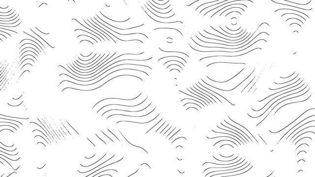 Abstract halftone background. Pattern random lines, waves, dots. Space flower design. Chaotic ornament, spiral. Monochrome tape. Poster technology, medicine, business, social networks. Vector.