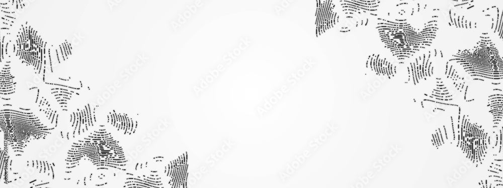 Poster halftone background frame. ornament of random circles, lines, waves. funnel design. maze. pattern of