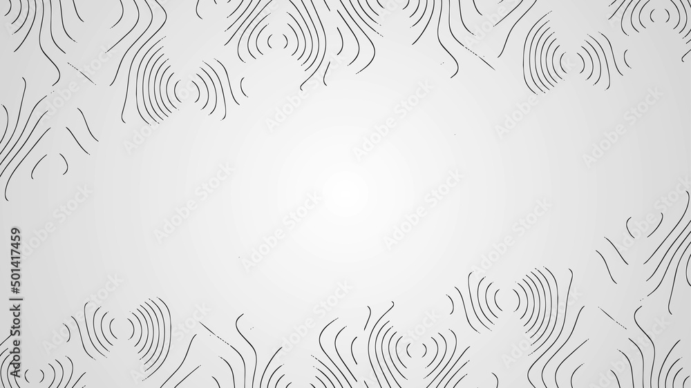 Poster abstract halftone background frame. pattern random lines, waves, dots. space flower design. chaotic 