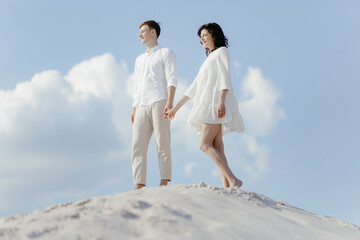 bride and groom on the top of a mountain