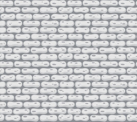 Seamless brick wall. Realistic monochrome stone vector texture. Decorative pattern for interior loft style. Template design background