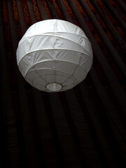 White Chinese Lantern in a Mongolian Gher