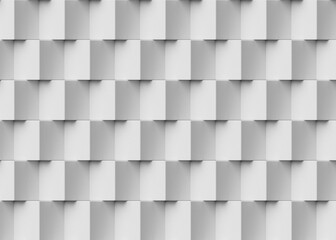 Abstract background made of white stacked cubes. 3d rendering