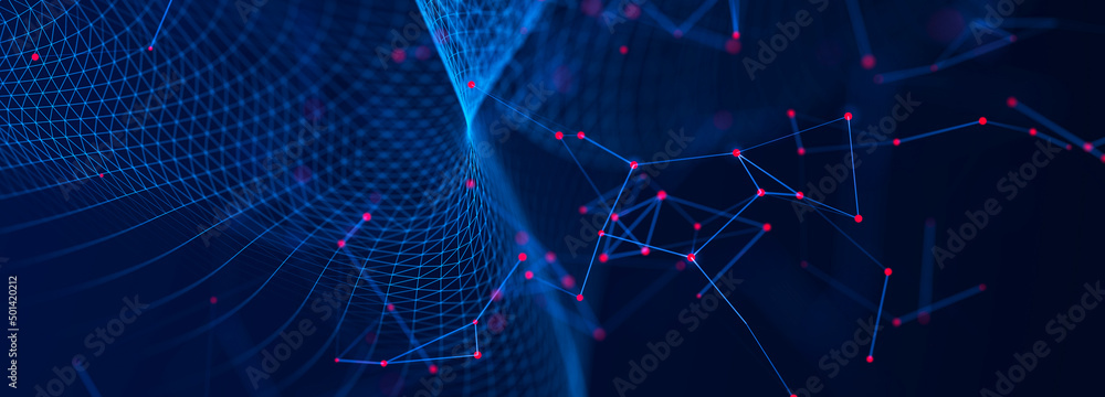 Aufkleber Big Data visualization. Data technology illustration. Science background. 3D