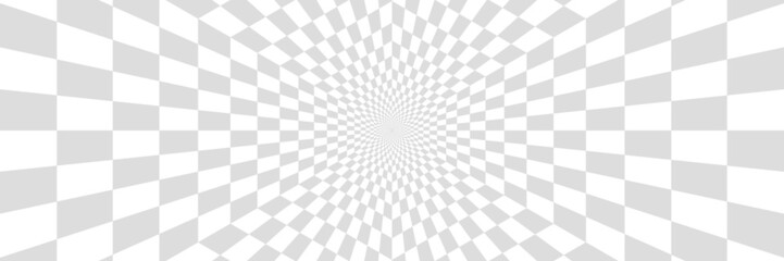 Vector abstract background. Simple  illustration with optical illusion, op art. Long horizontal banner.