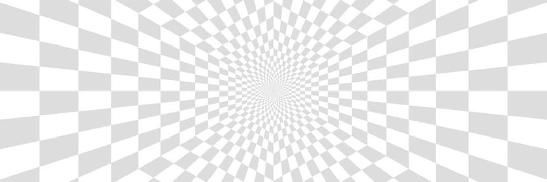 Vector abstract background. Simple illustration with optical illusion, op art. Long horizontal banner. © Anna