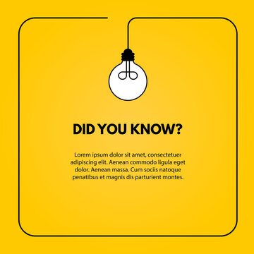 Did You Know Interesting Fact Vector Illustration