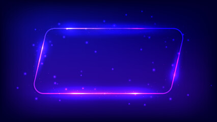 Neon frame with shining effects and sparkles