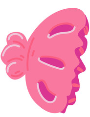Vector illustration Pink Crab Hair Clip