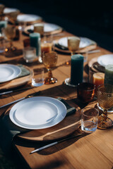 Obraz na płótnie Canvas festive table setting at a banquet close-up