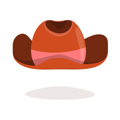 Cowboy hat isolated element. Vector drawing illustration for icon, game, packaging, banner. Wild west, western, cowboy concept